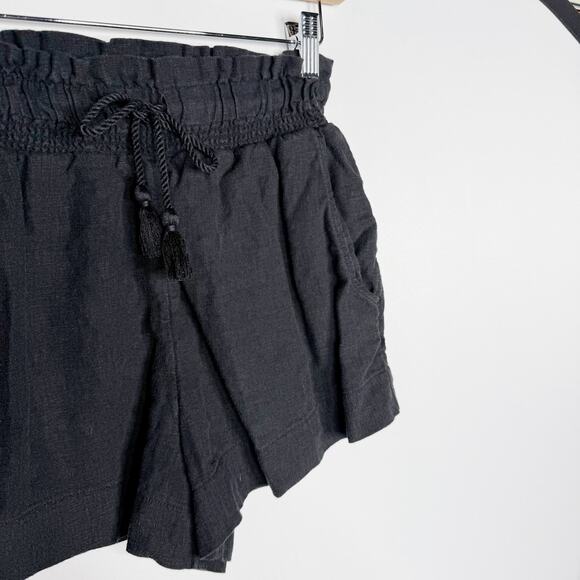 Abercrombie & Fitch Womens XSmall XS Black Linen Blend Tie Waist Shorts Casual - Picture 4 of 6